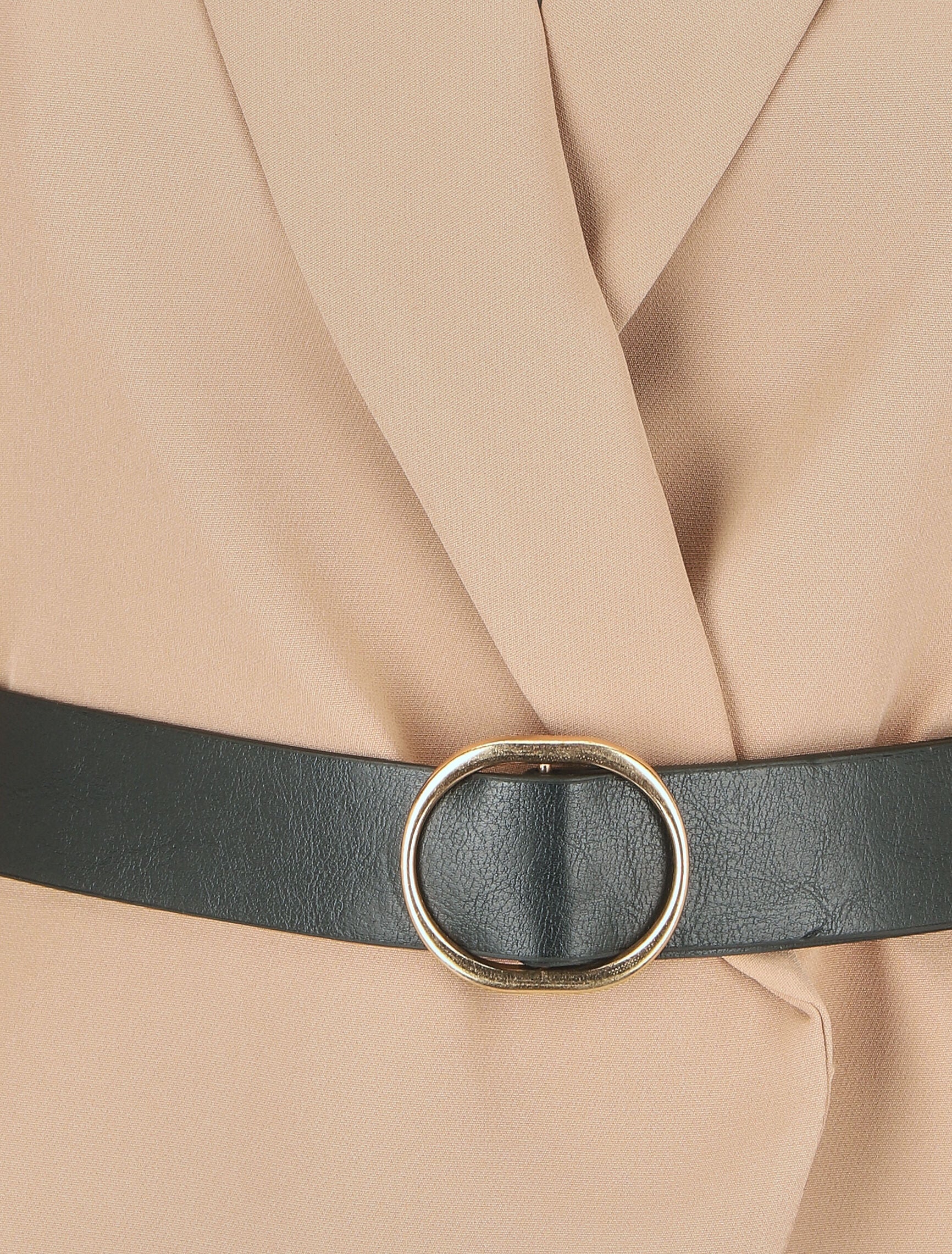 Blazer uni ceinturé - Camel - 3