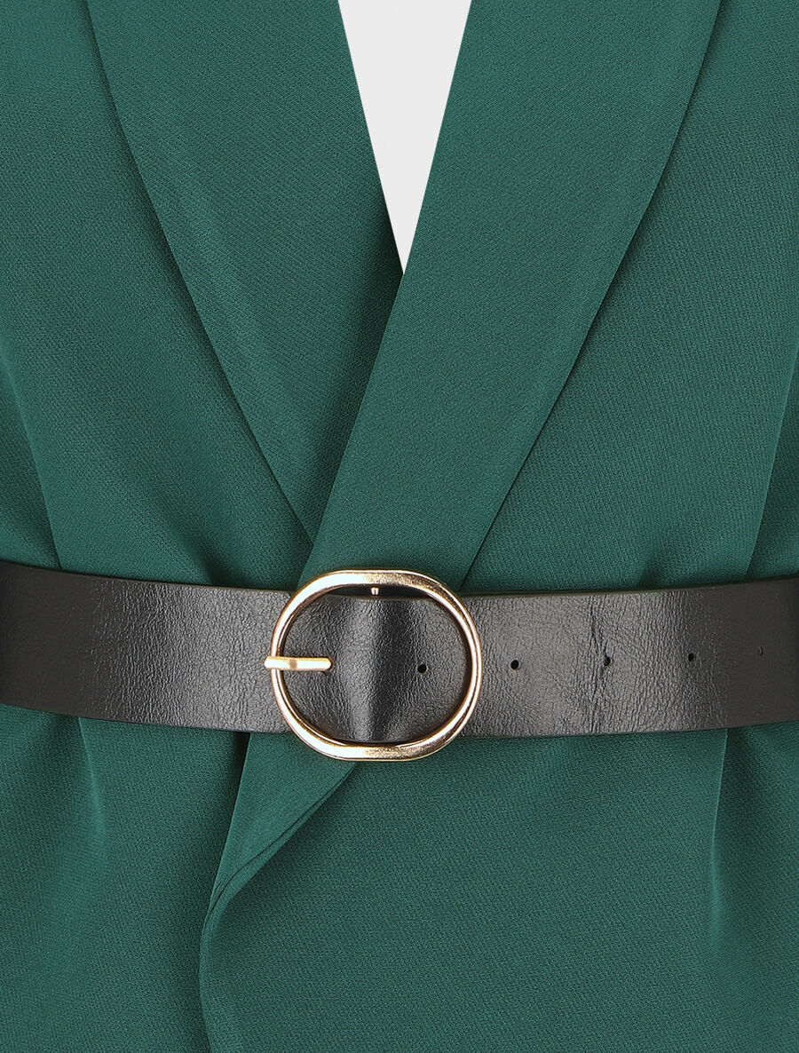 Blazer uni ceinturé - Vert sapin - 3