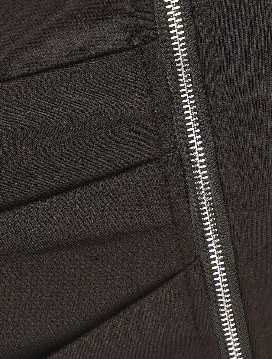 Jupe crayon drapée à zip - Noir - 3
