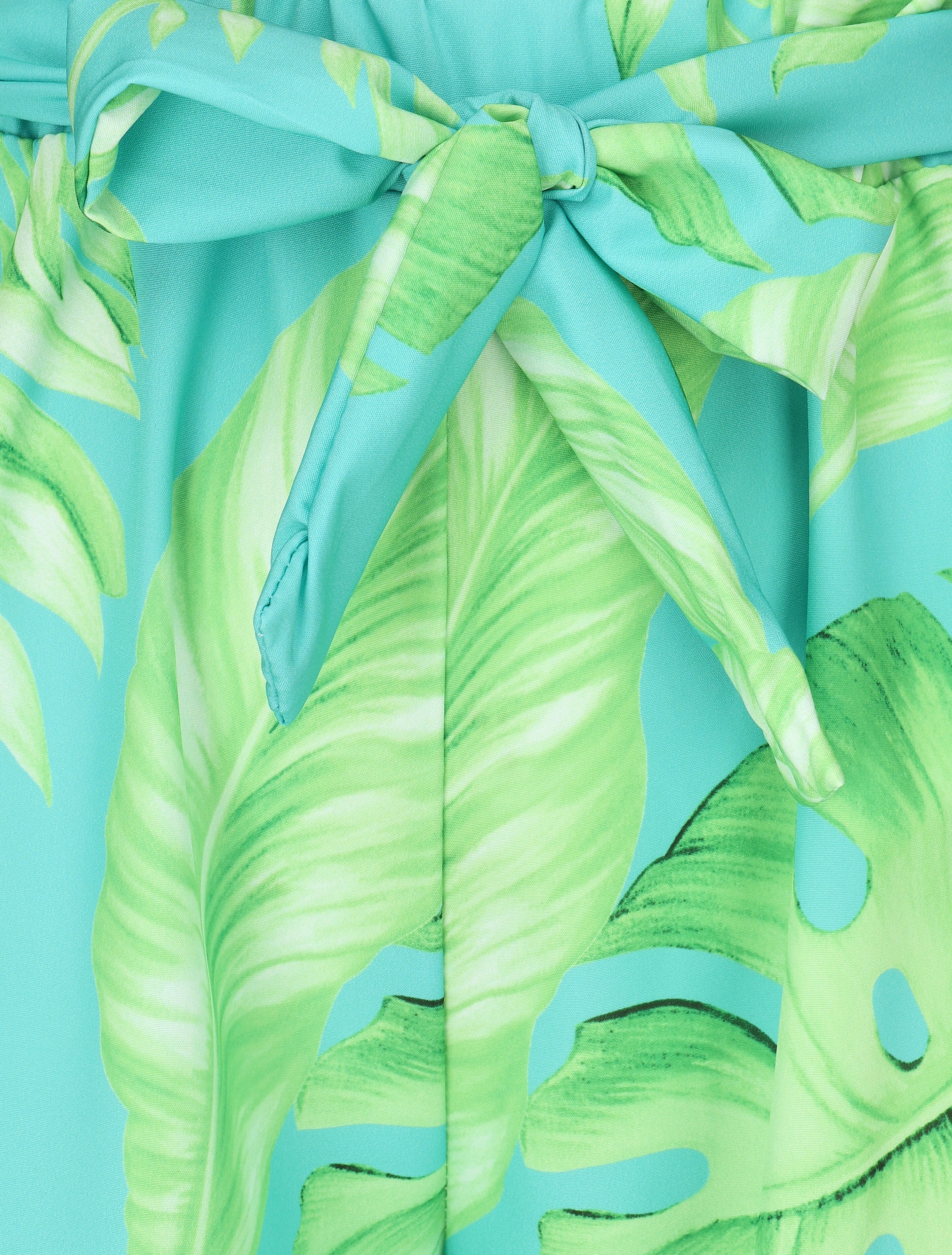 Pantalon ample imprimé tropical - Turquoise - 3
