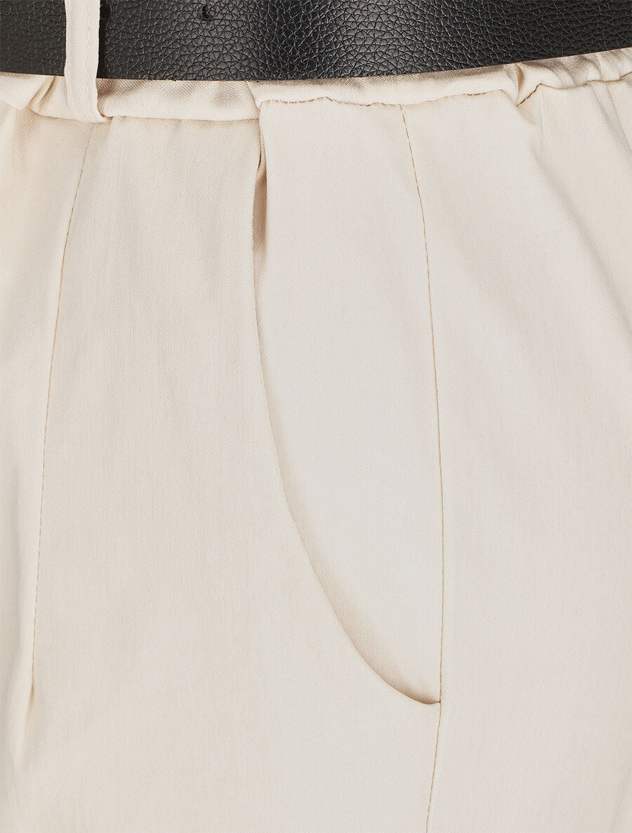 Pantalon 7/8 droit uni taille standard - Beige - 3