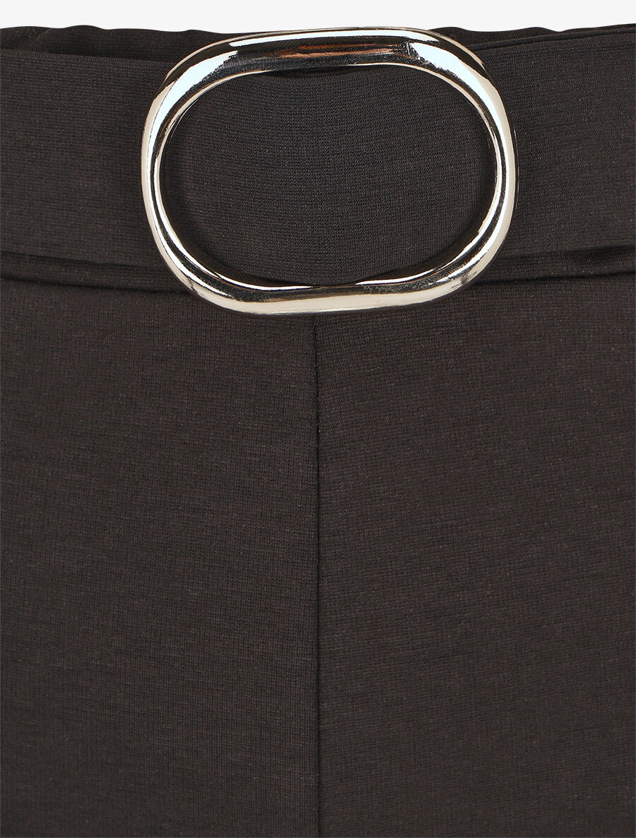 Pantalon droit taille haute uni - Noir - 3