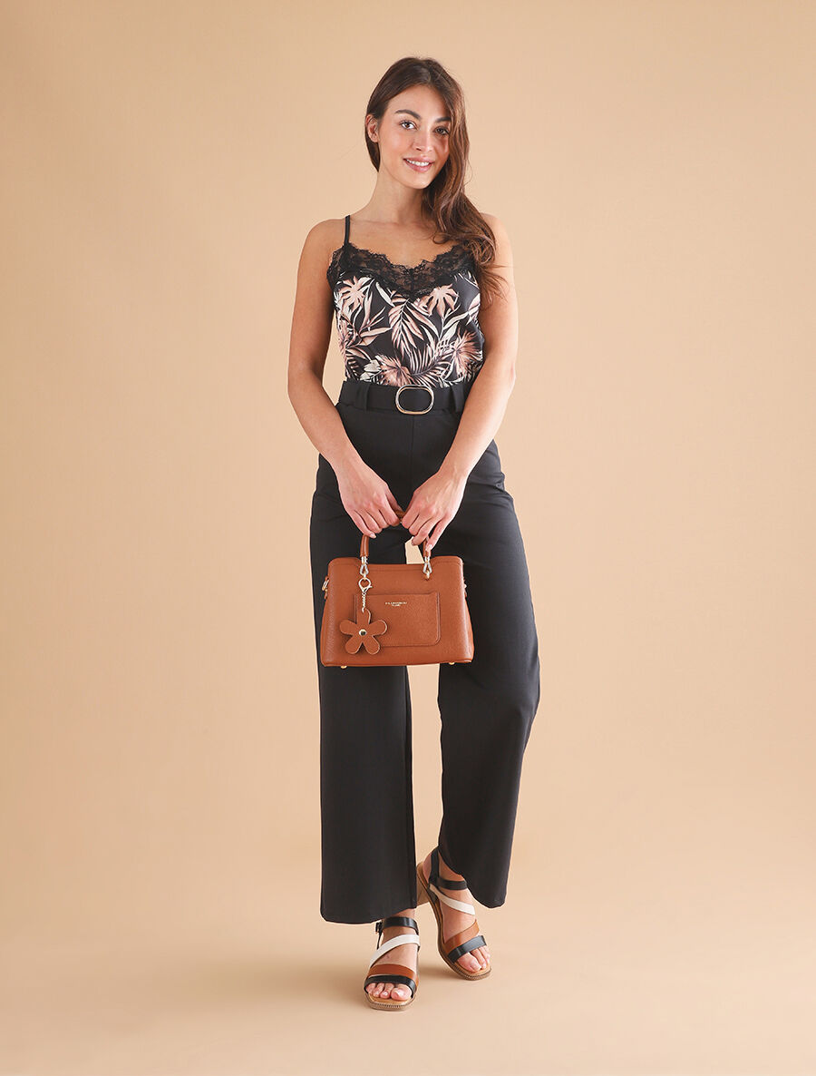 Pantalon droit taille haute uni - Noir - 4
