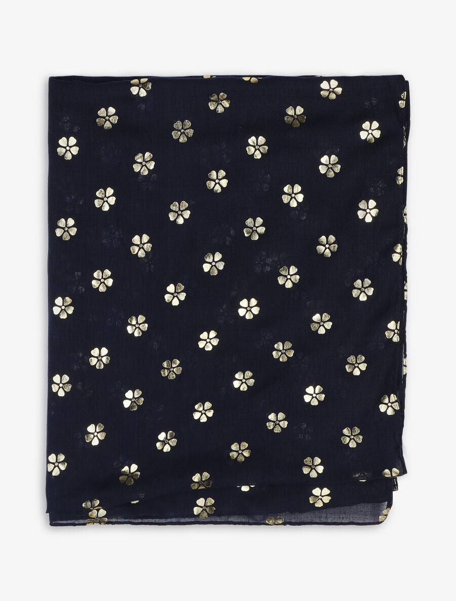 Foulard à fleurs irisées - Marine - 2