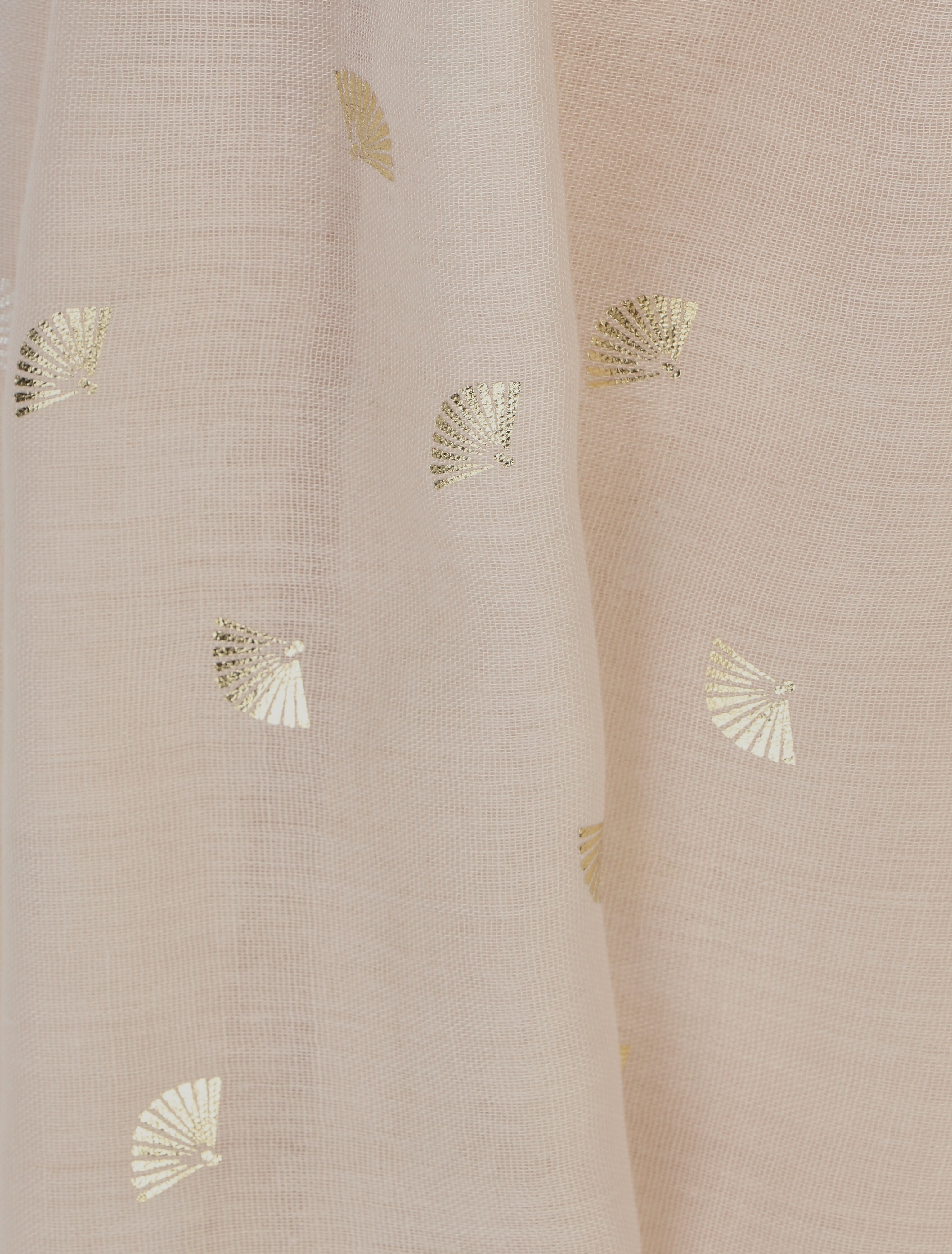 Foulard à motif éventails irisés - Beige - 3