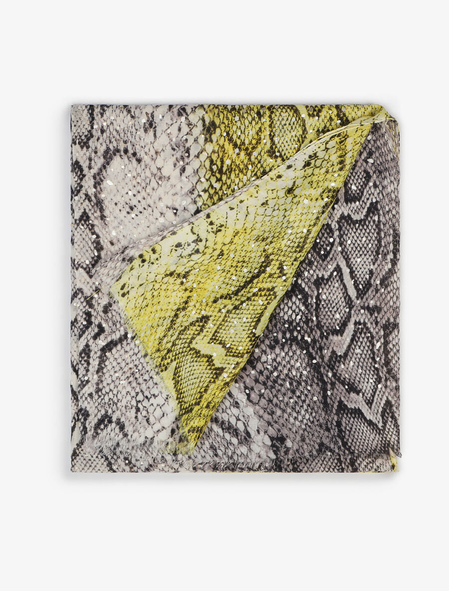Foulard irisé imprimé python - Jaune - 2