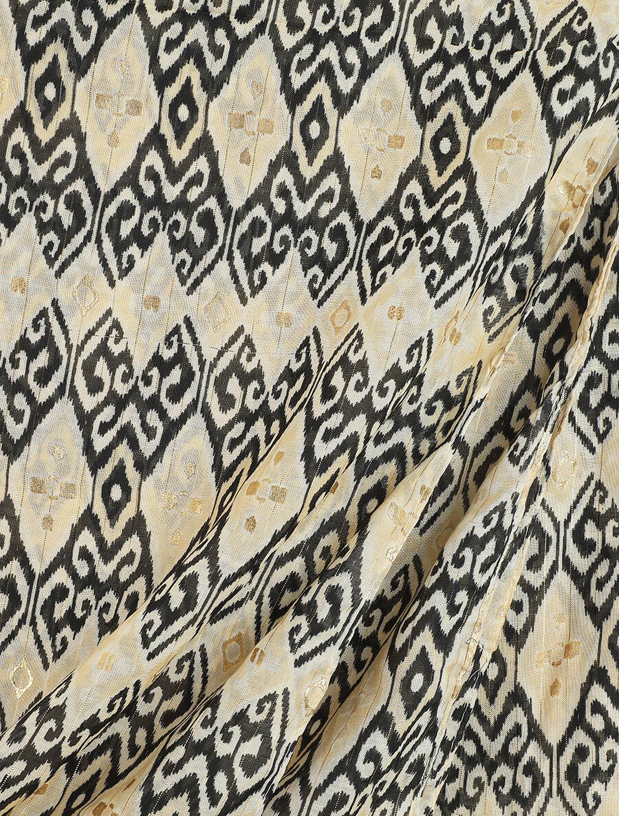Foulard à imprimé graphique irisé et pampilles - Beige - 3