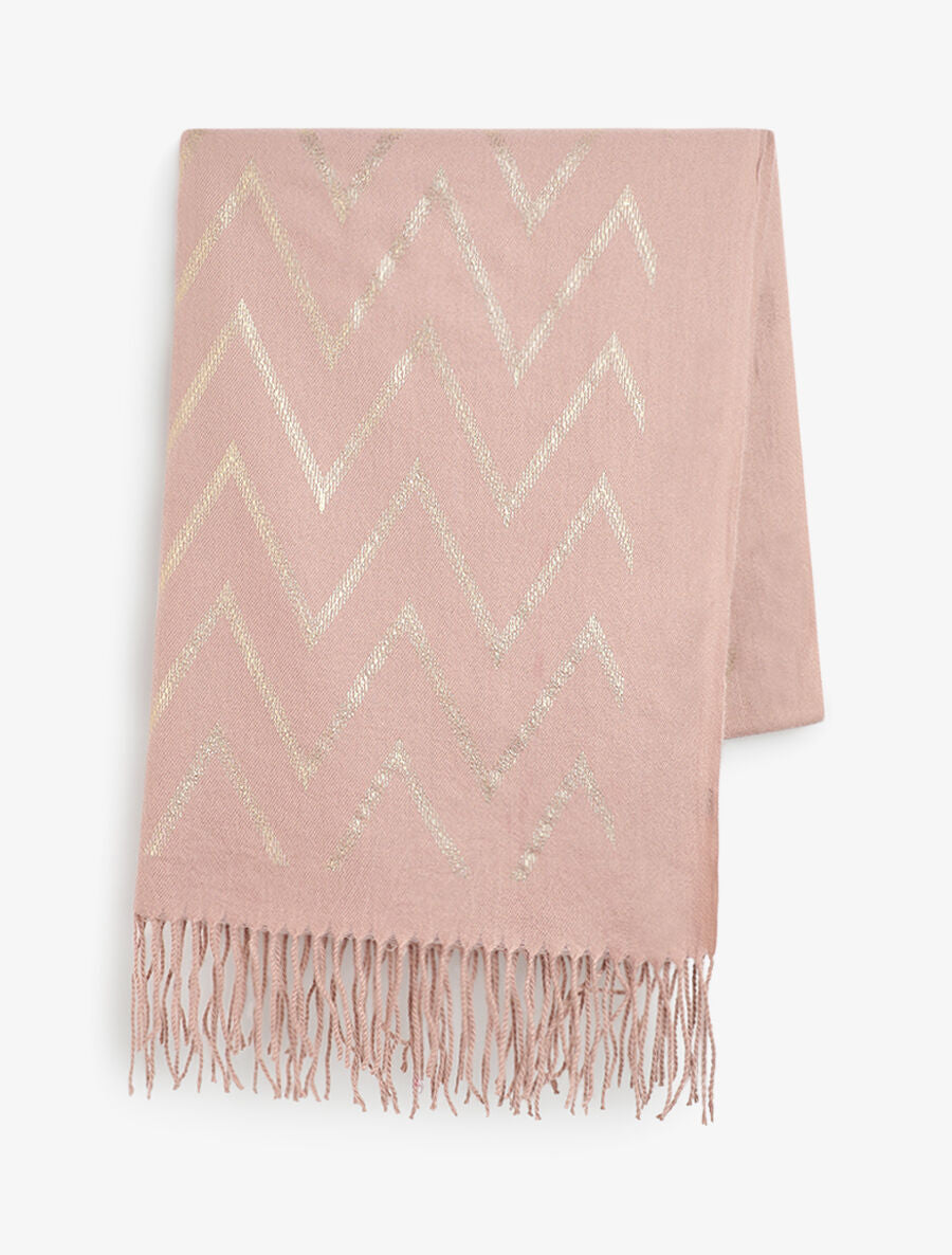 Echarpe à imprimé zig-zag irisés - Rose - 2