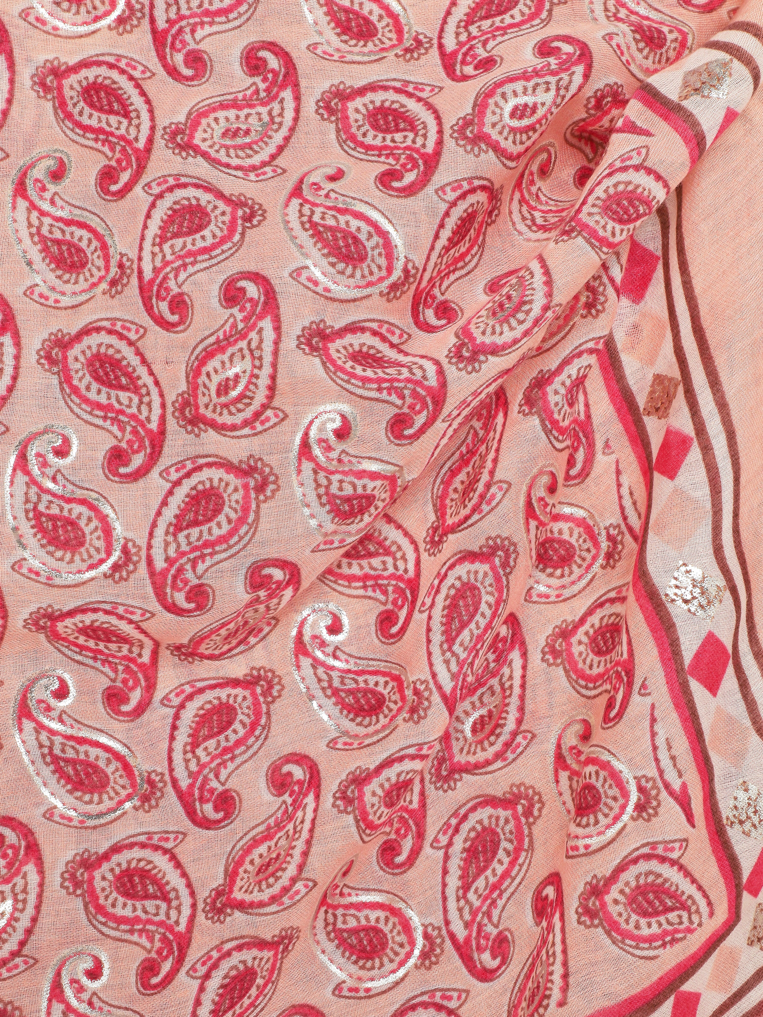 Foulard imprimé cachemire irisé - Rose - 3
