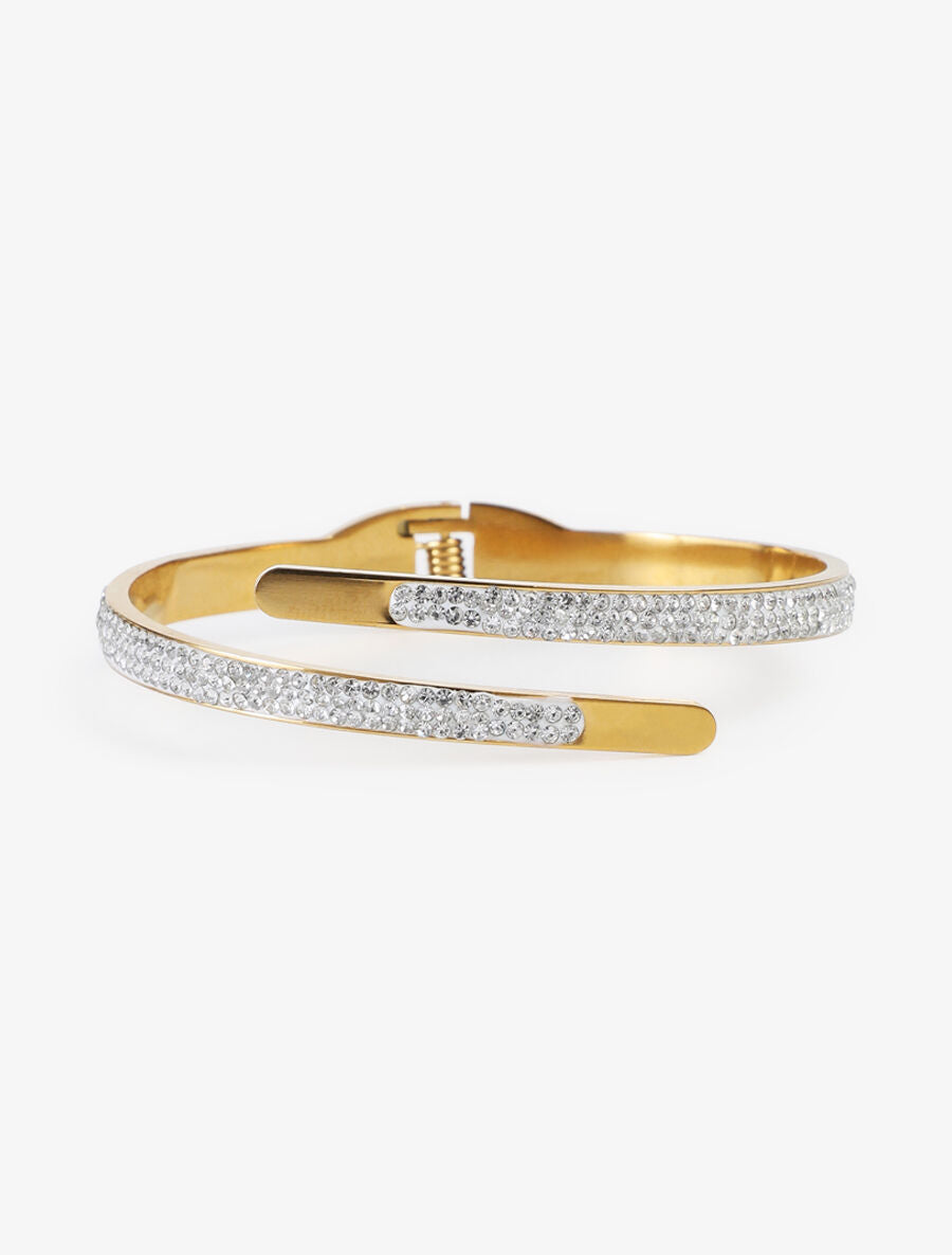 Jonc fin à strass - Or - 2