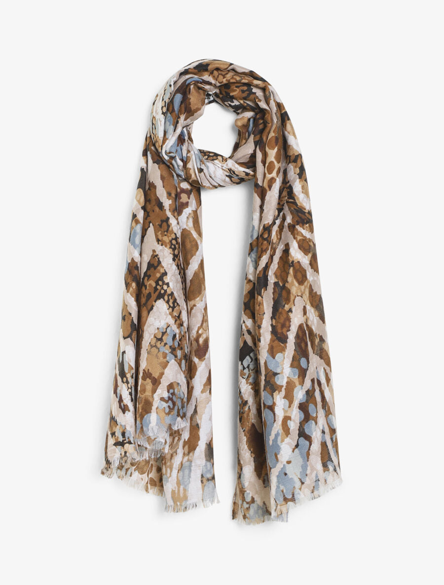 Foulard à imprimé abstrait - Taupe - 4