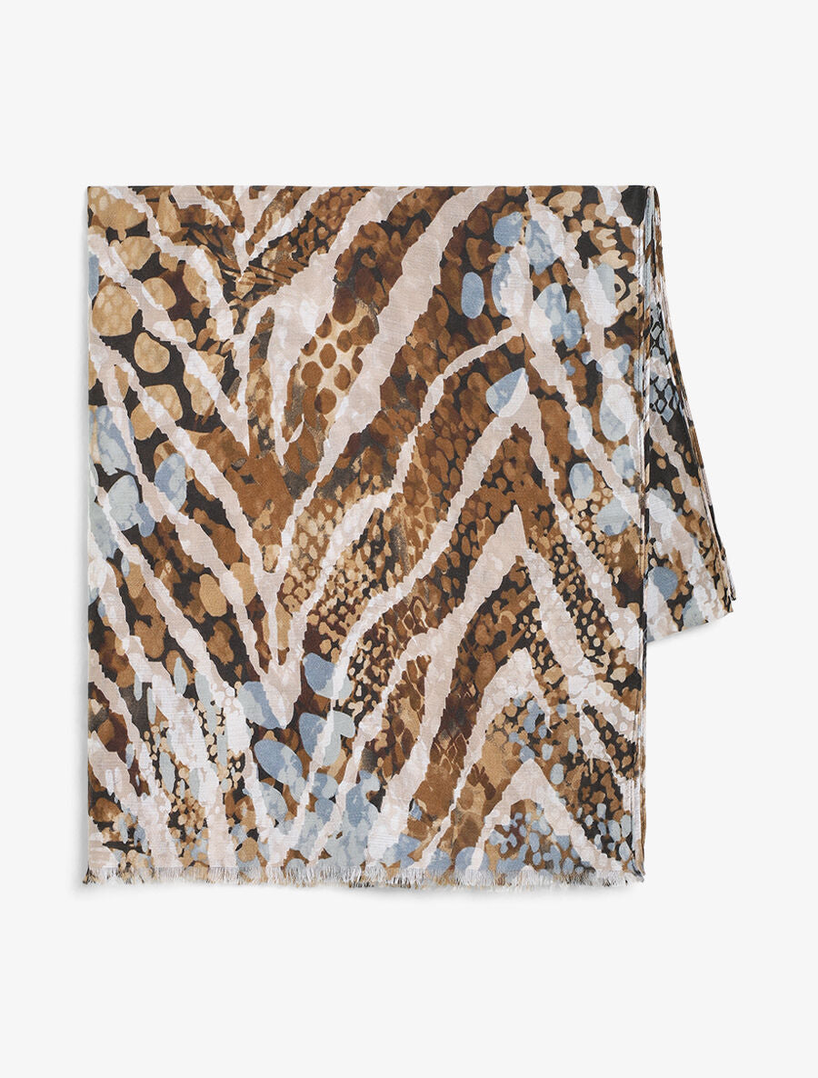 Foulard à imprimé abstrait - Taupe - 2