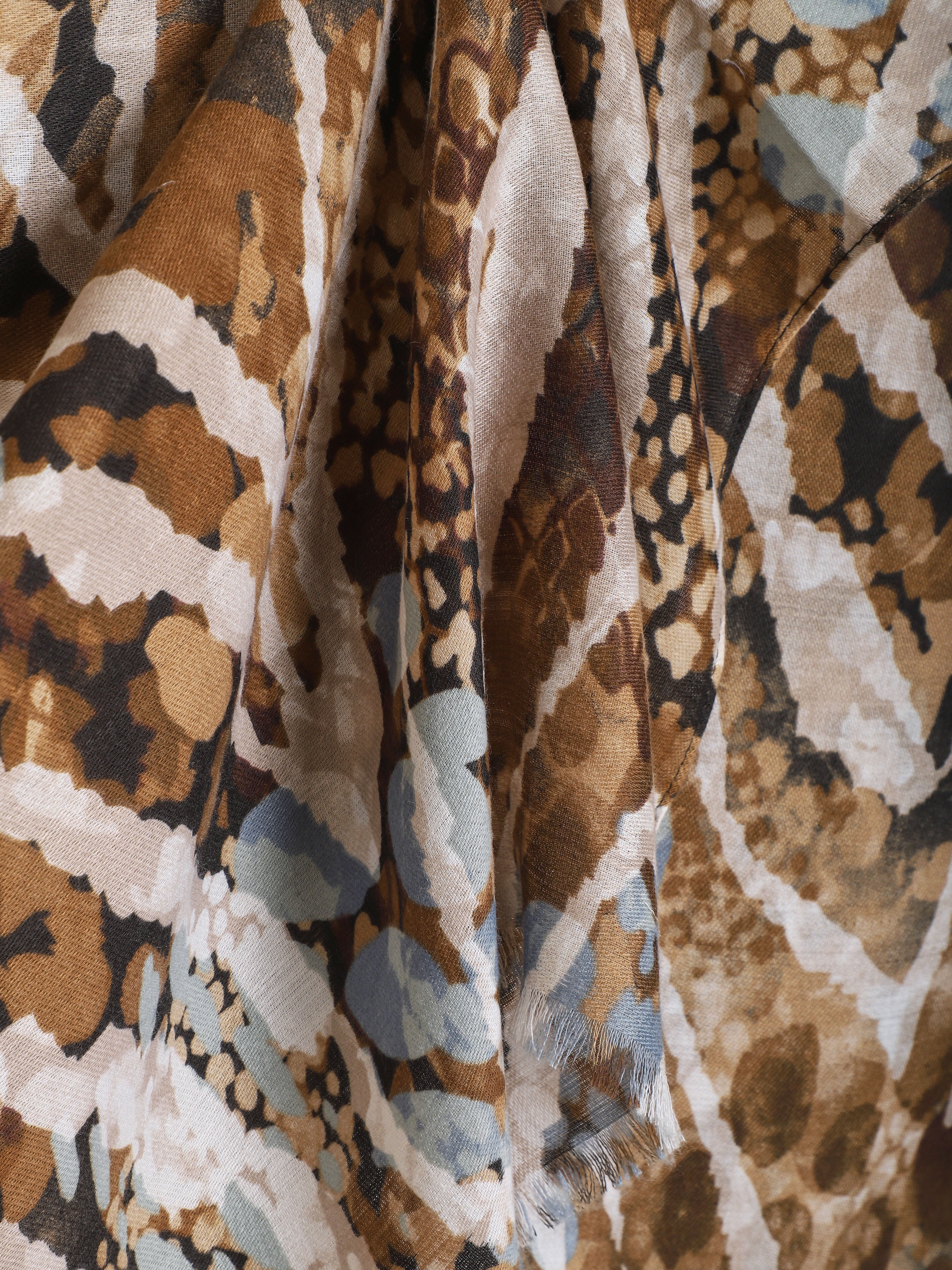 Foulard à imprimé abstrait - Taupe - 3