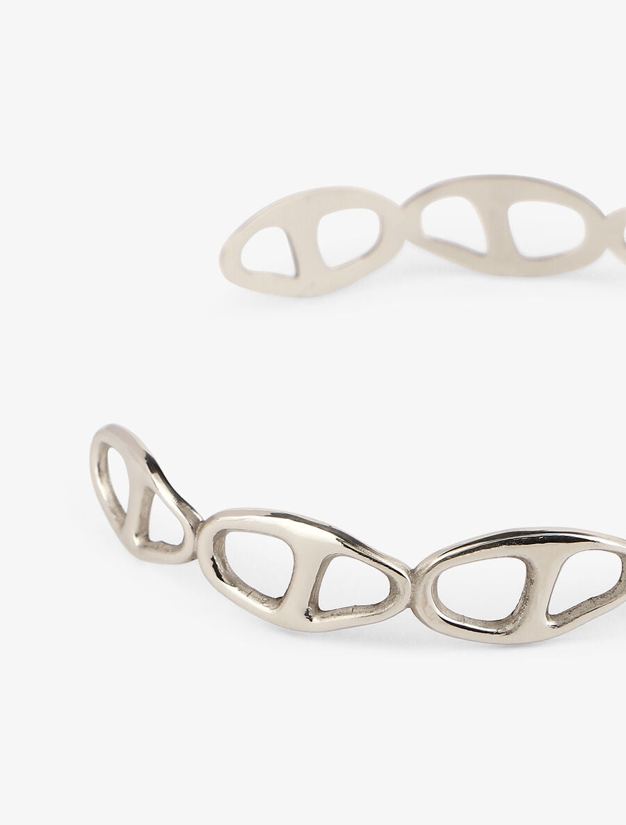 Jonc ouvert à motif stylisé - Argent - 3