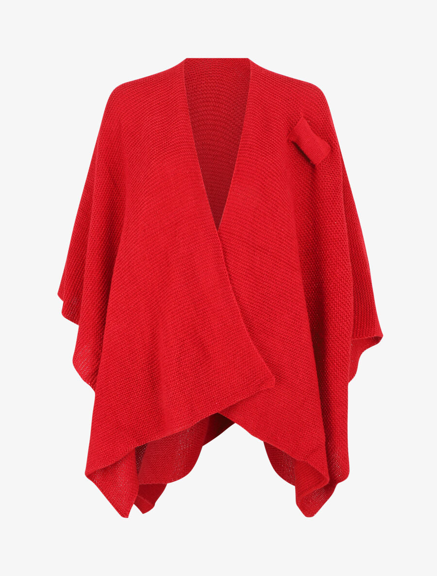 Châle en maille à paillettes - Rouge - 2