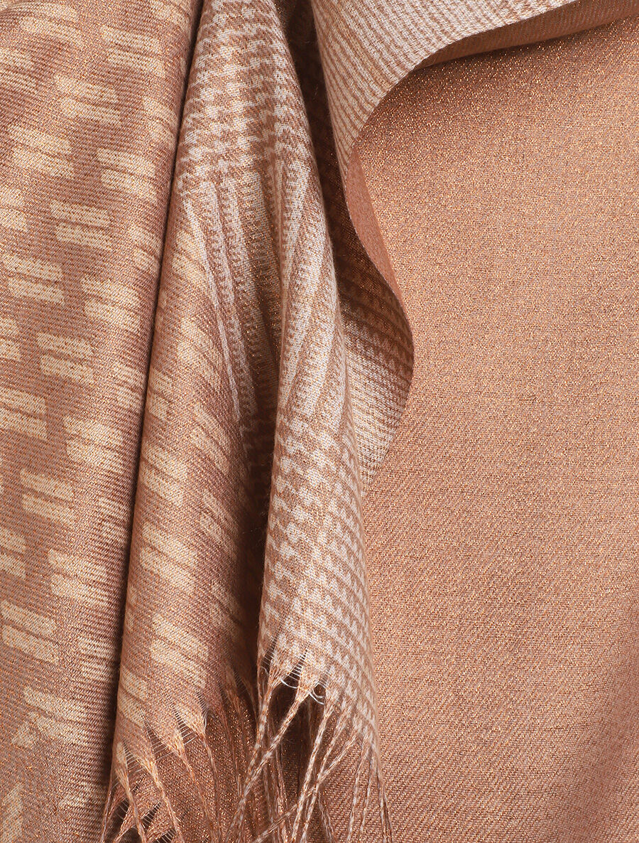 Echarpe irisée motif patchwork - Taupe - 3