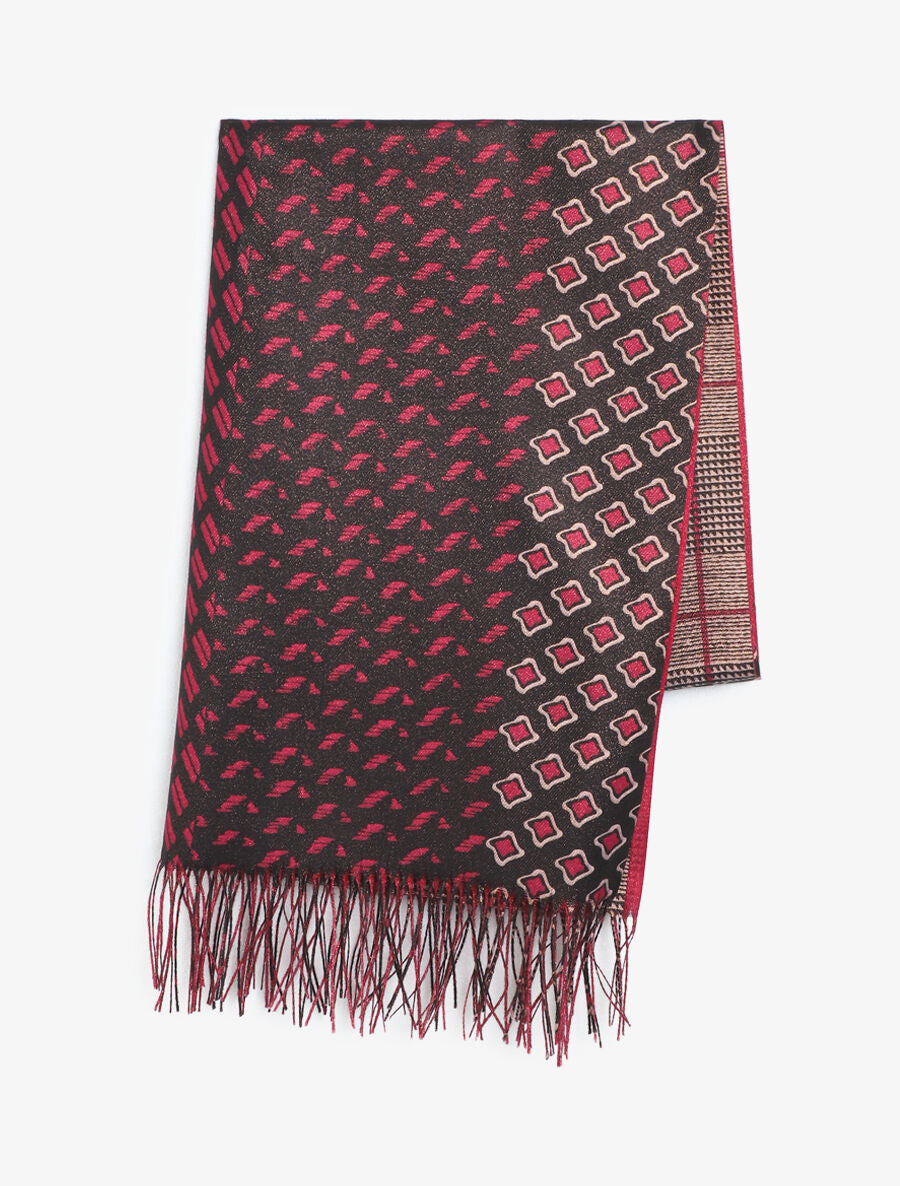 Echarpe irisée motif patchwork - Fuchsia - 2