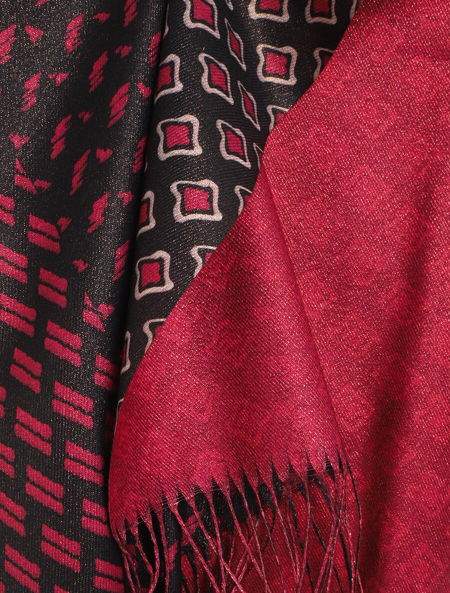 Echarpe irisée motif patchwork - Fuchsia - 3