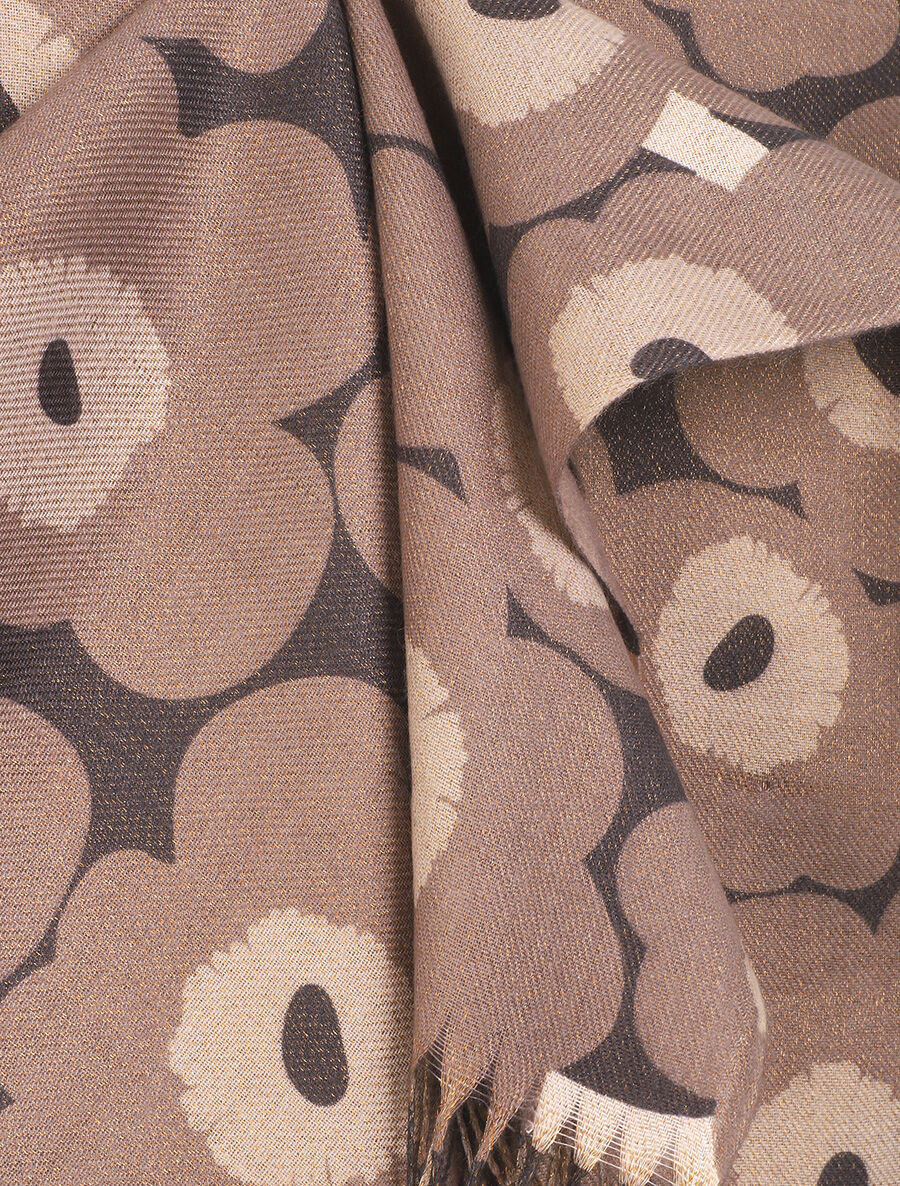 Echarpe fleurie à franges - Taupe - 3