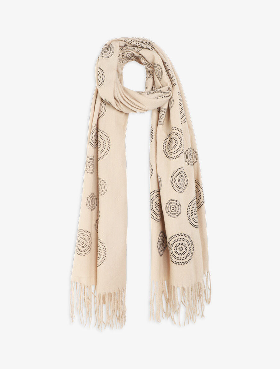 Echarpe à imprimé rosaces - Beige - 4