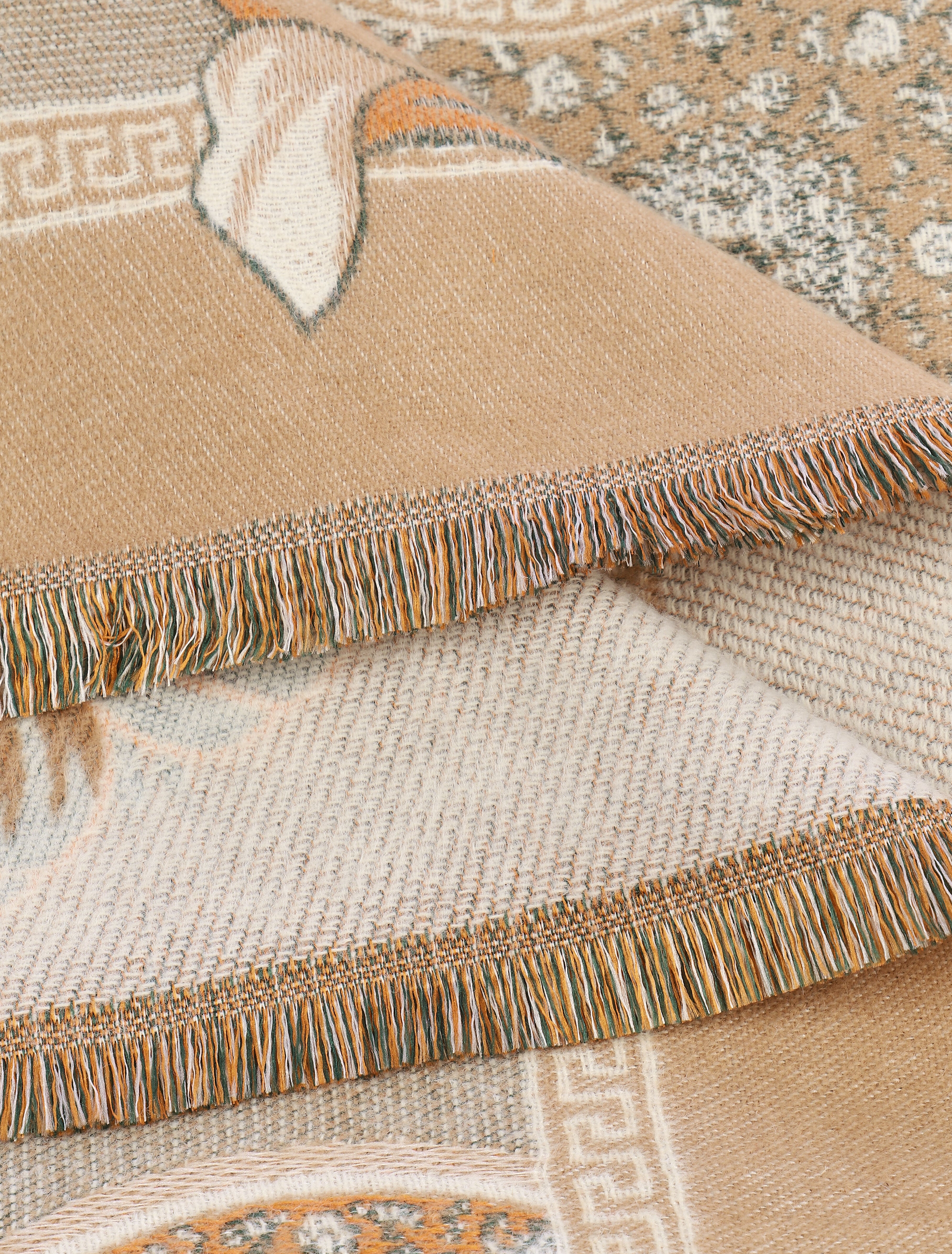 Echarpe imprimé graphique - Beige - 3