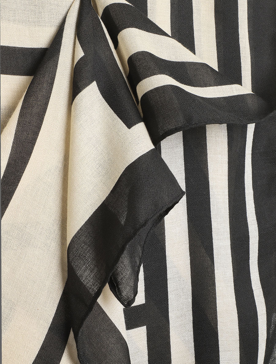 Foulard graphique rectangulaire - Noir - 3