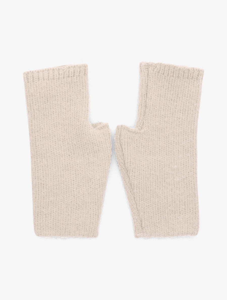 Mitaines unies en maille - Beige - 1