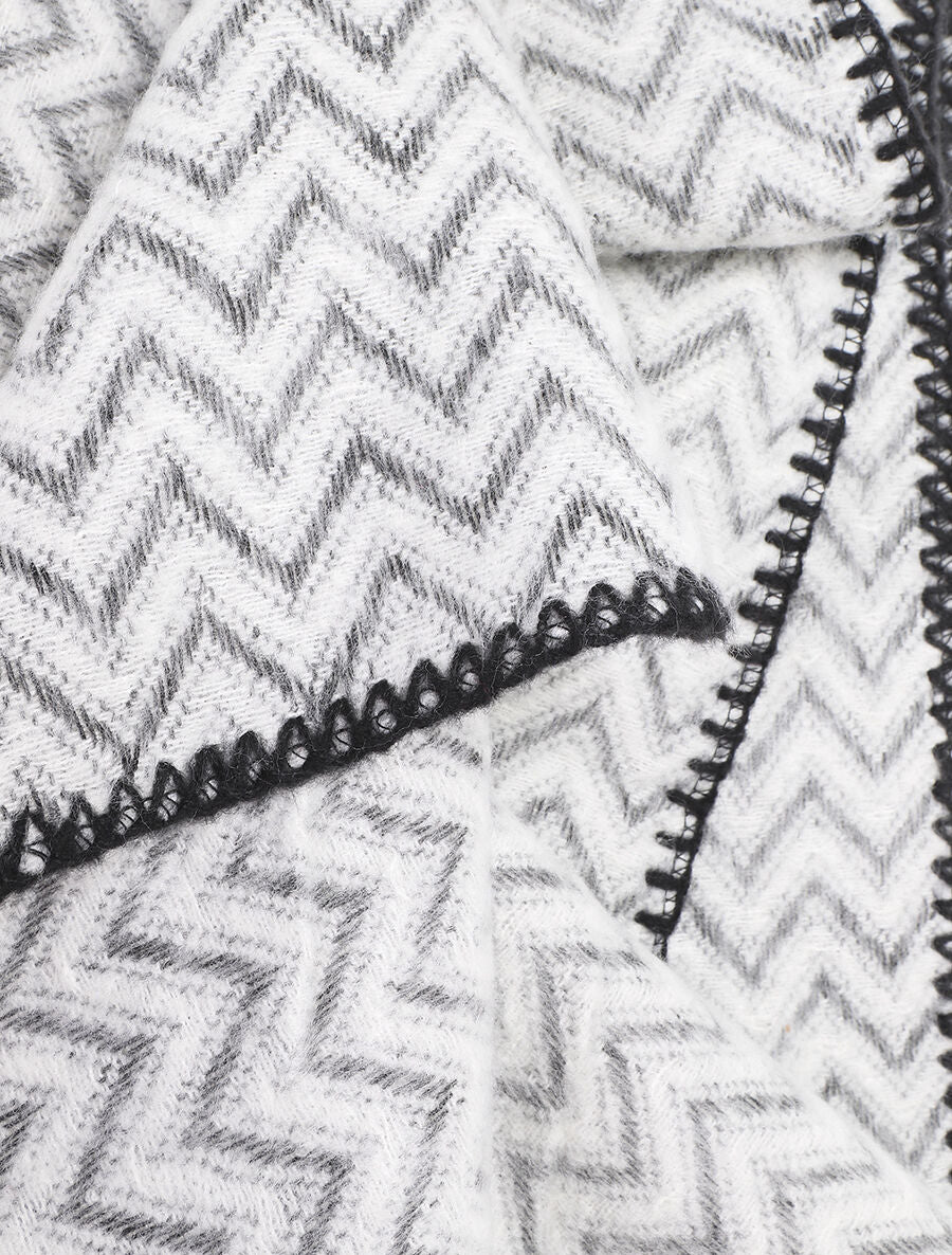 Echarpe imprimé zigzag - Blanc - 3