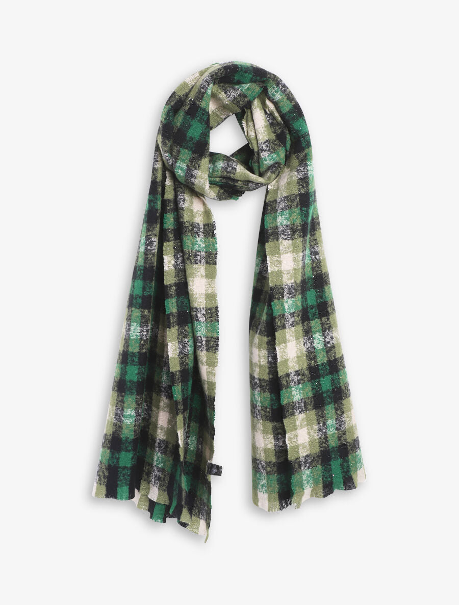 Echarpe à imprimé tartan irisé - Vert - 4