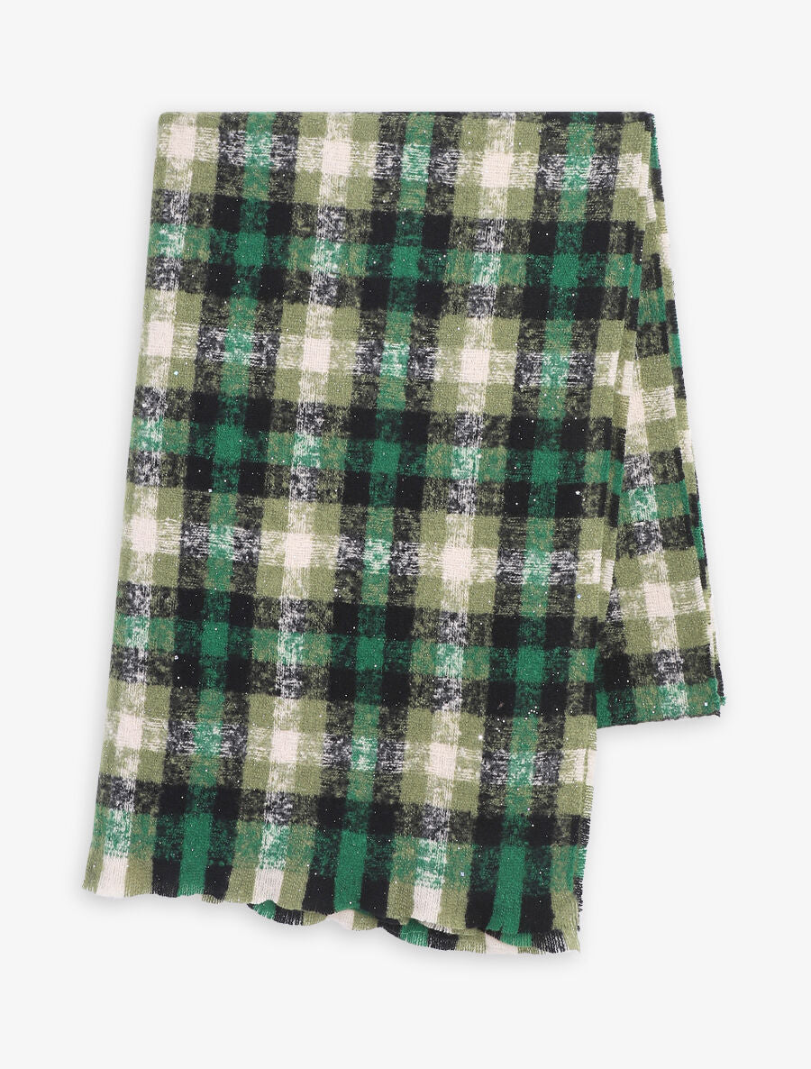 Echarpe à imprimé tartan irisé - Vert - 2