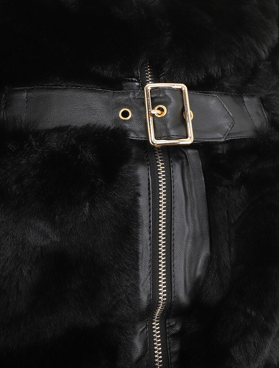 Veste à fermeture sanglée et zippée - Noir - 3