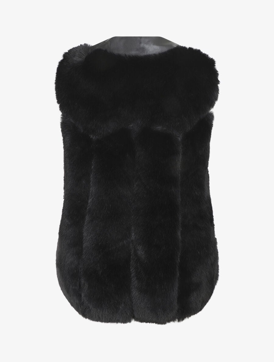 Veste bi-matière boutonnée - Noir - 2