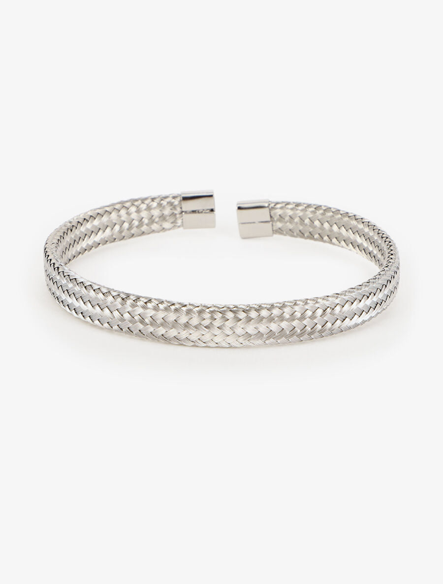 Jonc ouvert effet tissé - Argent - 2