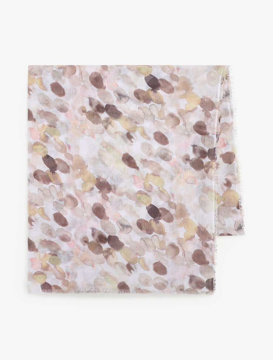 Foulard imprimé graphique - Beige - 2
