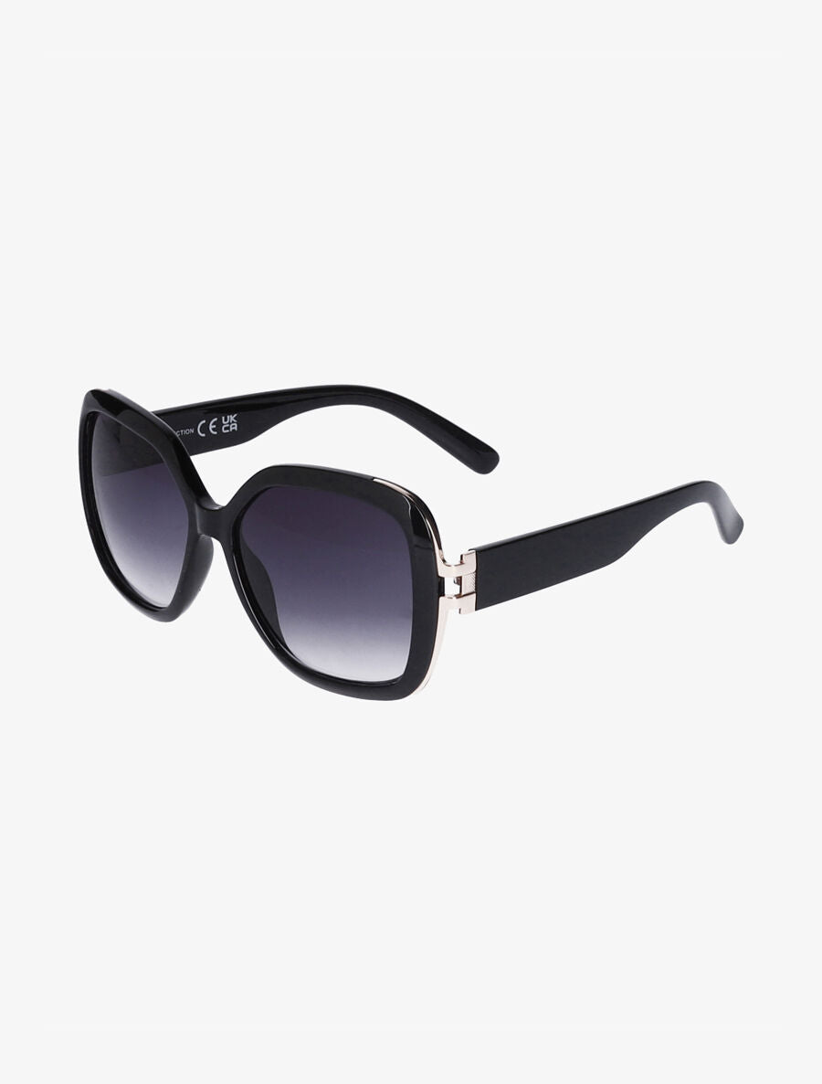Lunettes de soleil rondes oversize - Noir - 1