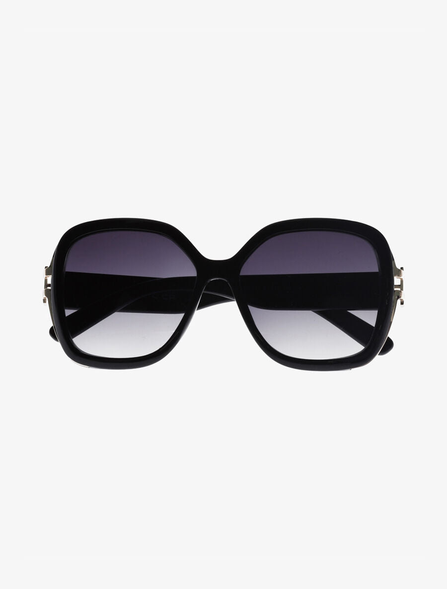 Lunettes de soleil rondes oversize - Noir - 2