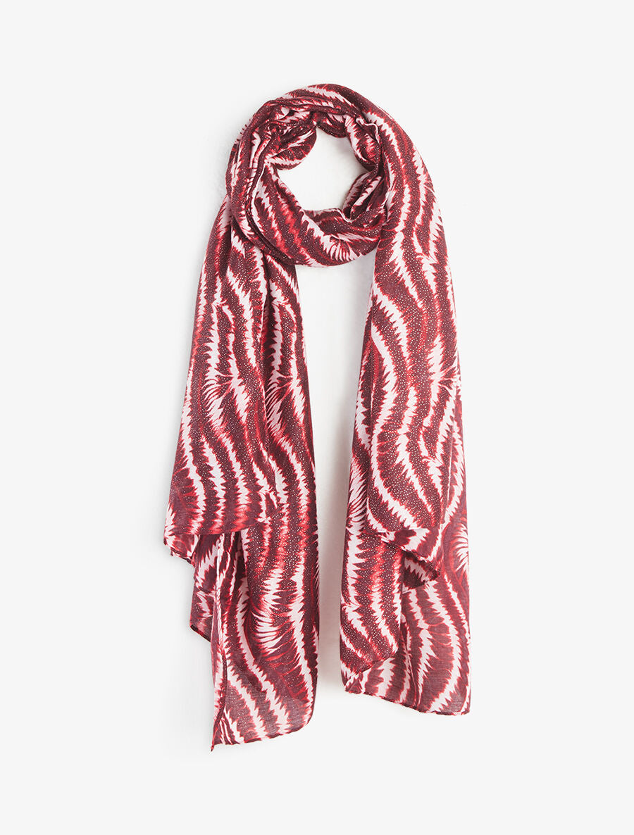 Foulard à imprimé vagues fondus irisées - Bordeaux - 1