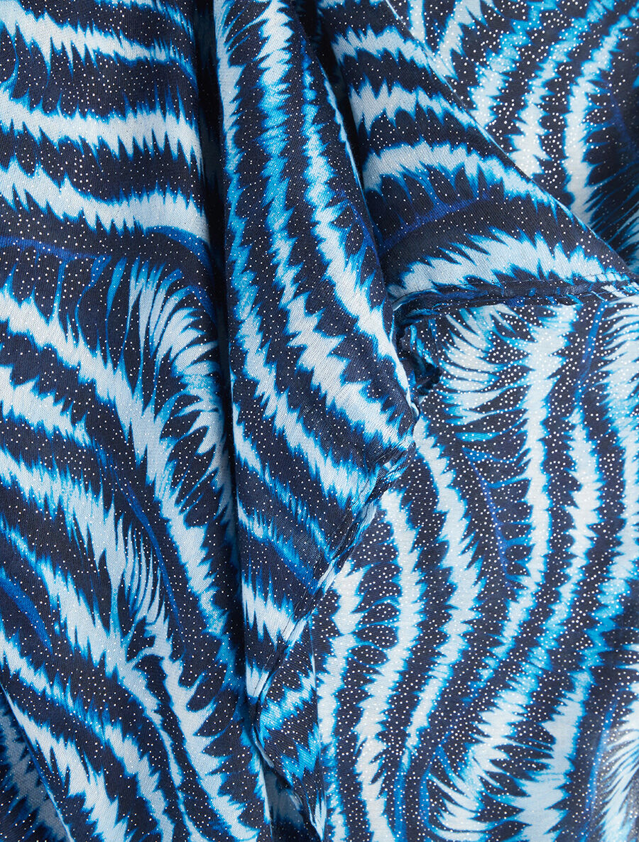 Foulard à imprimé vagues fondus irisées - Bleu - 3