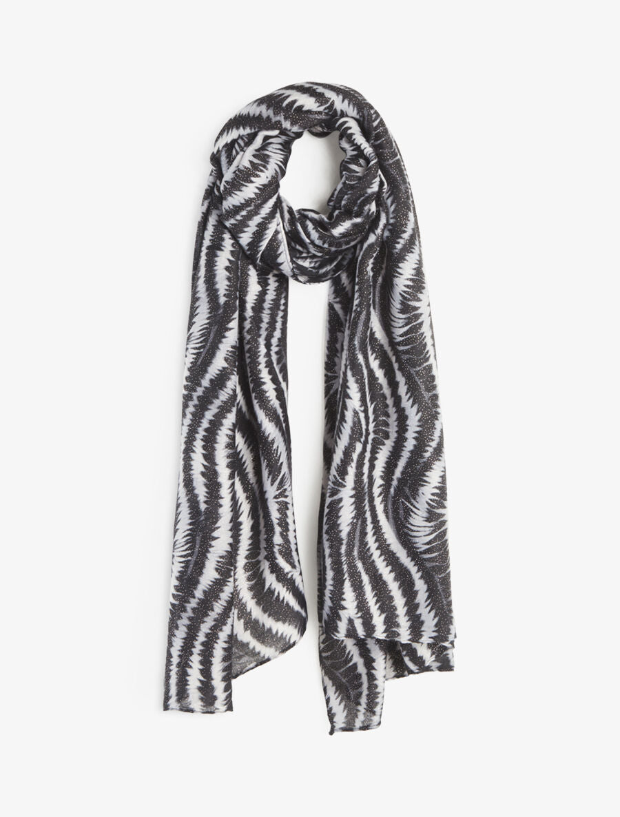 Foulard à imprimé vagues fondus irisées - Noir - 4