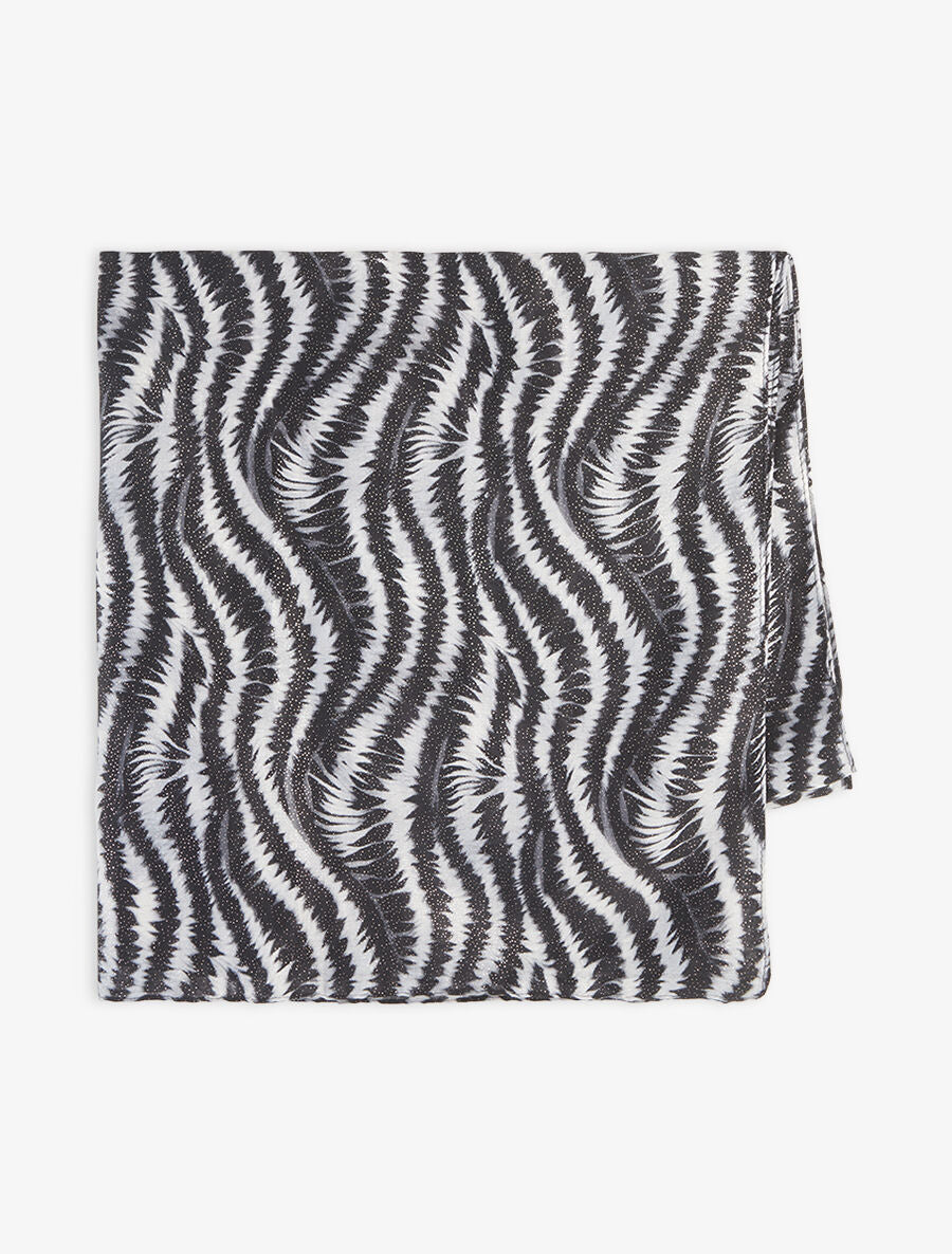 Foulard à imprimé vagues fondus irisées - Noir - 2