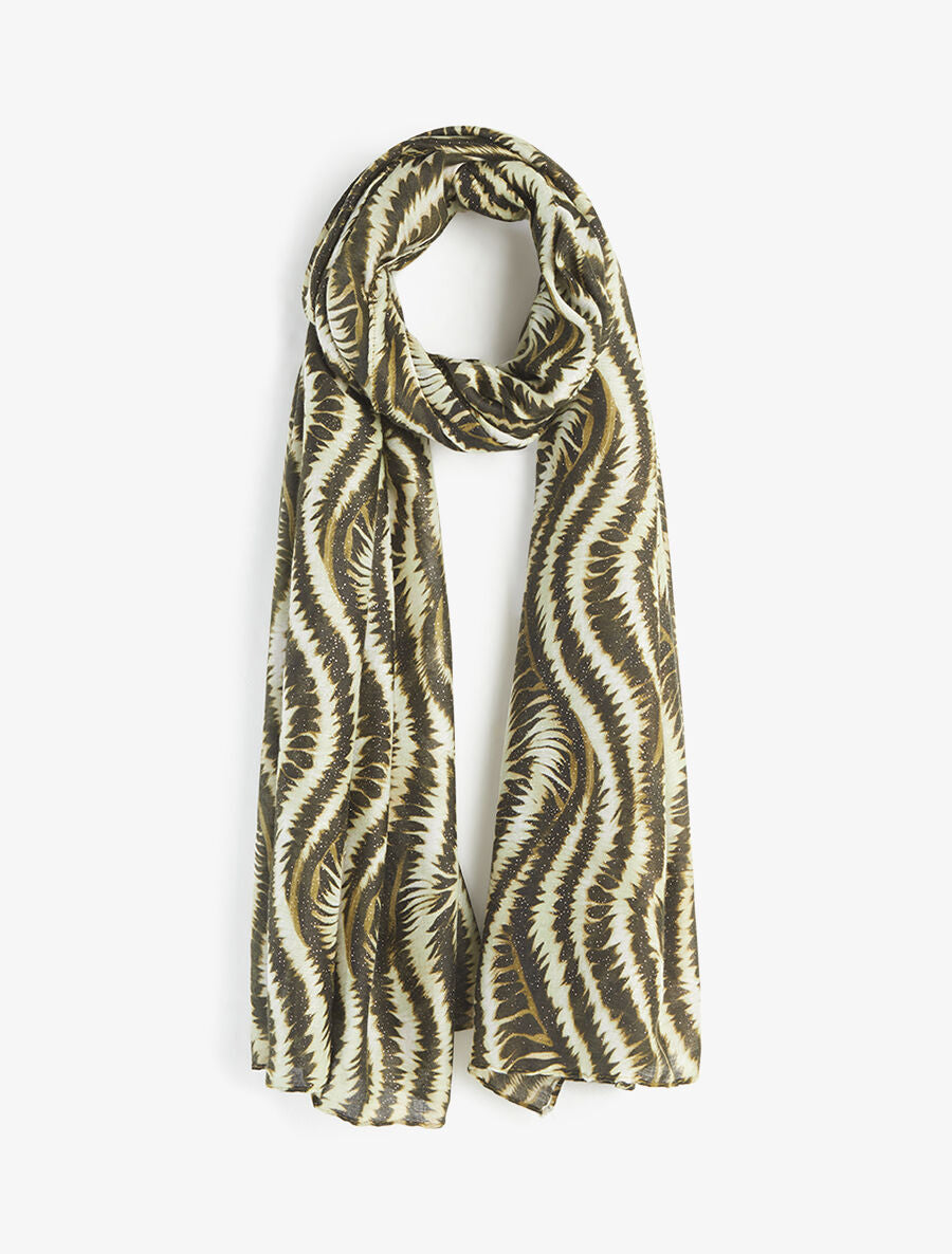 Foulard à imprimé vagues fondus irisées - Kaki - 4