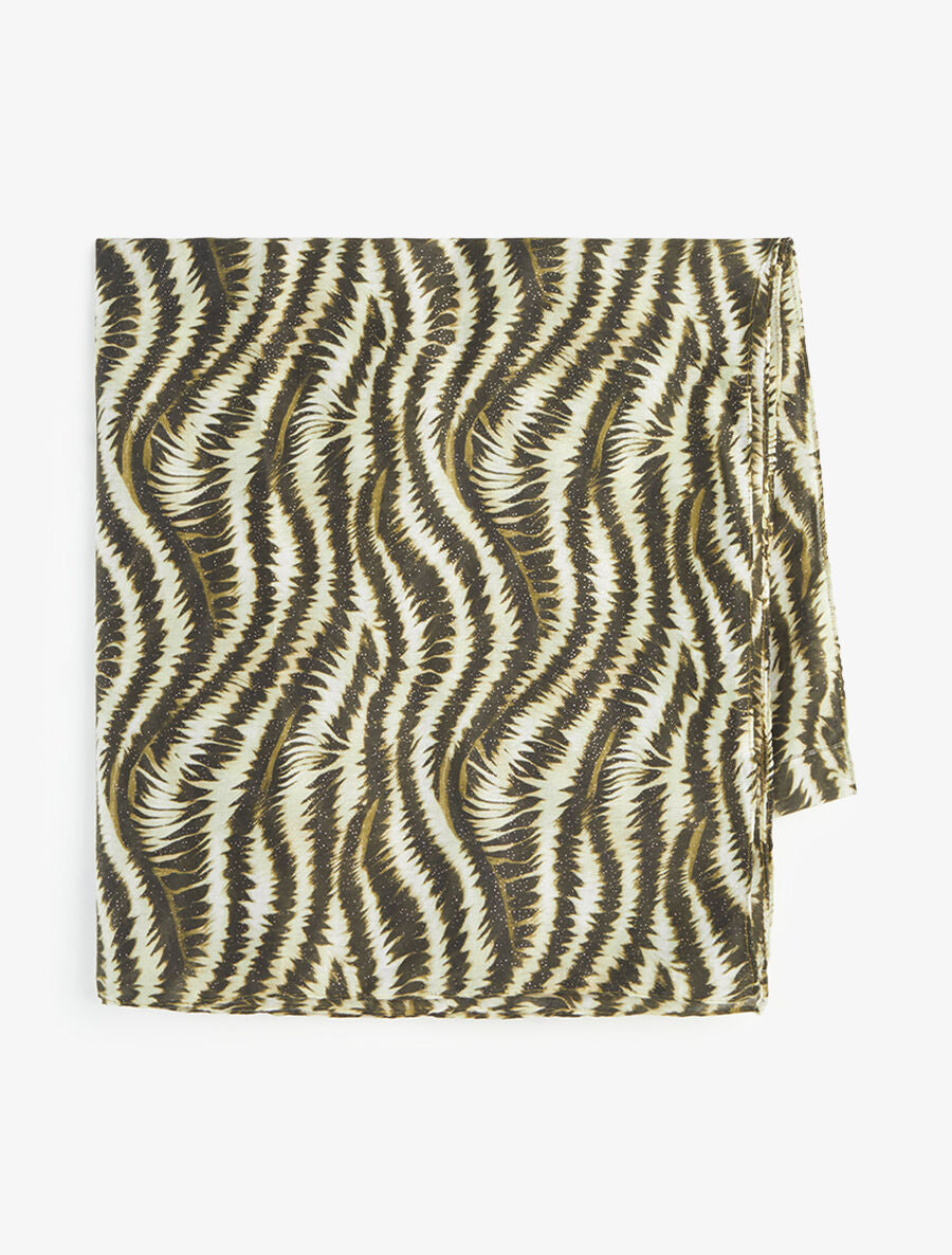 Foulard à imprimé vagues fondus irisées - Kaki - 2