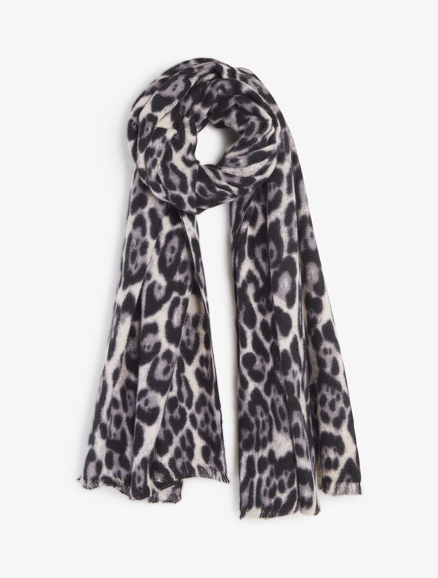 Echarpe moucheté léopard - Gris - 4