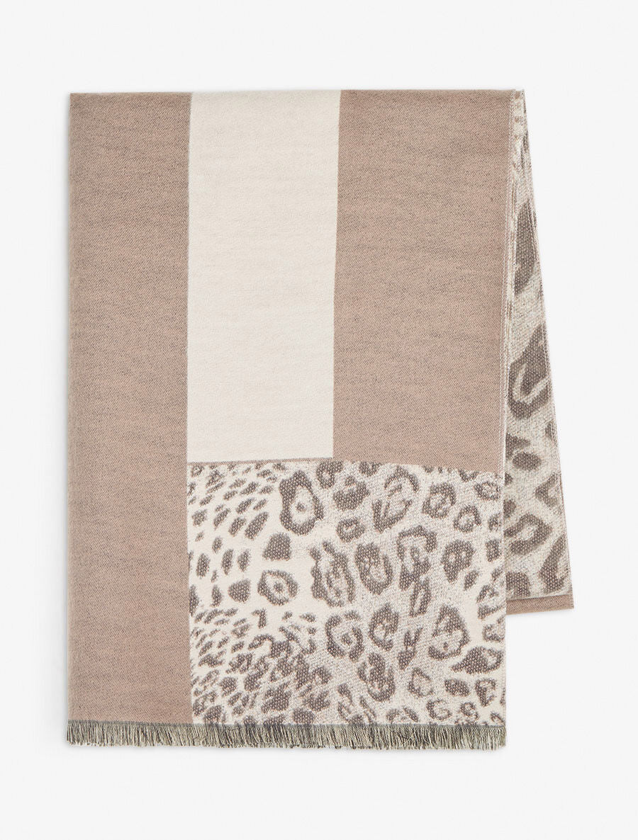 Echarpe à bandes léopard - Taupe - 2