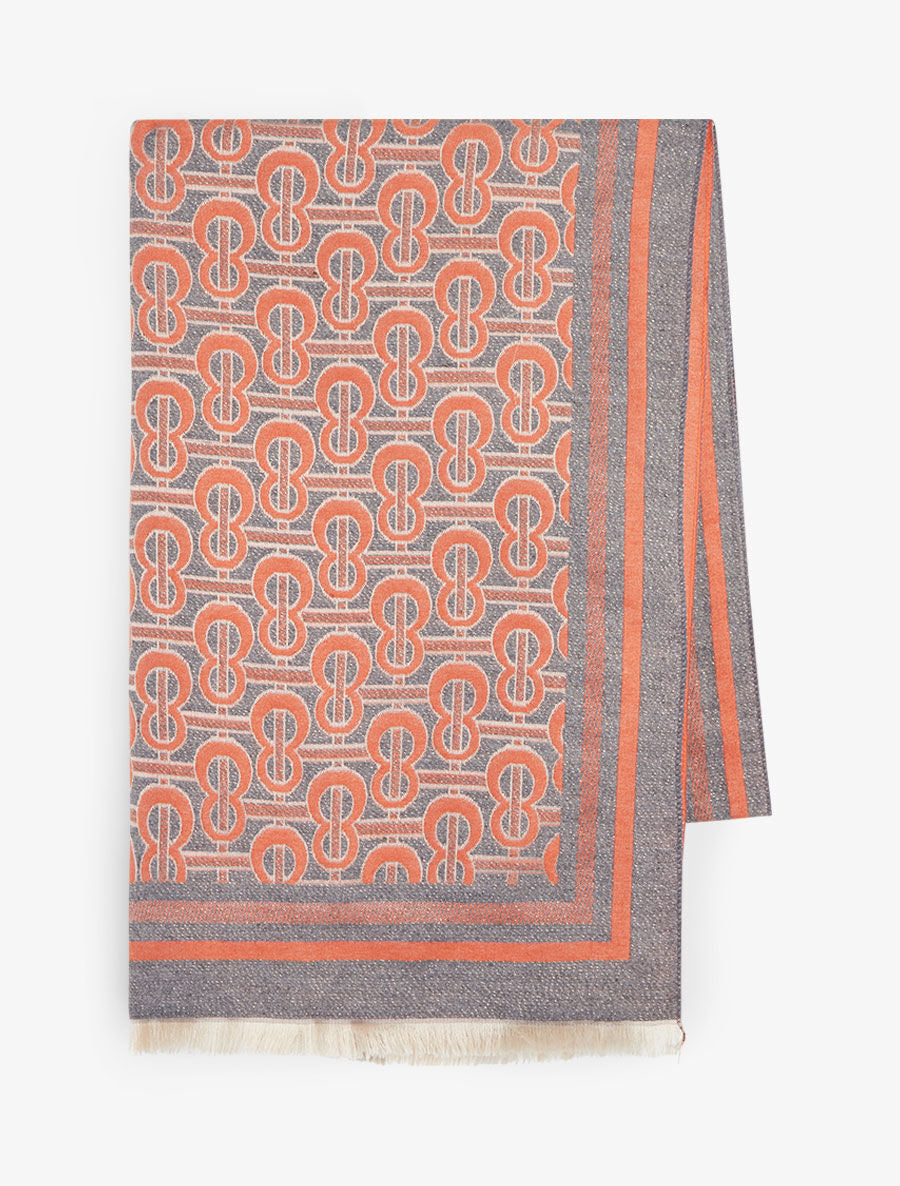 Echarpe imprimé infini stylisé - Orange - 2