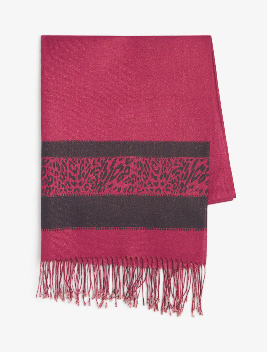 Foulard irisé bandes imprimées - Pourpre - 2