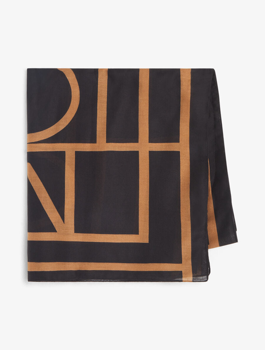 Foulard imprimé graphique - Camel - 2