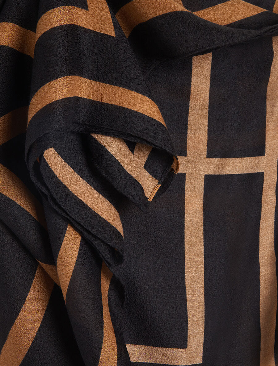 Foulard imprimé graphique - Camel - 3
