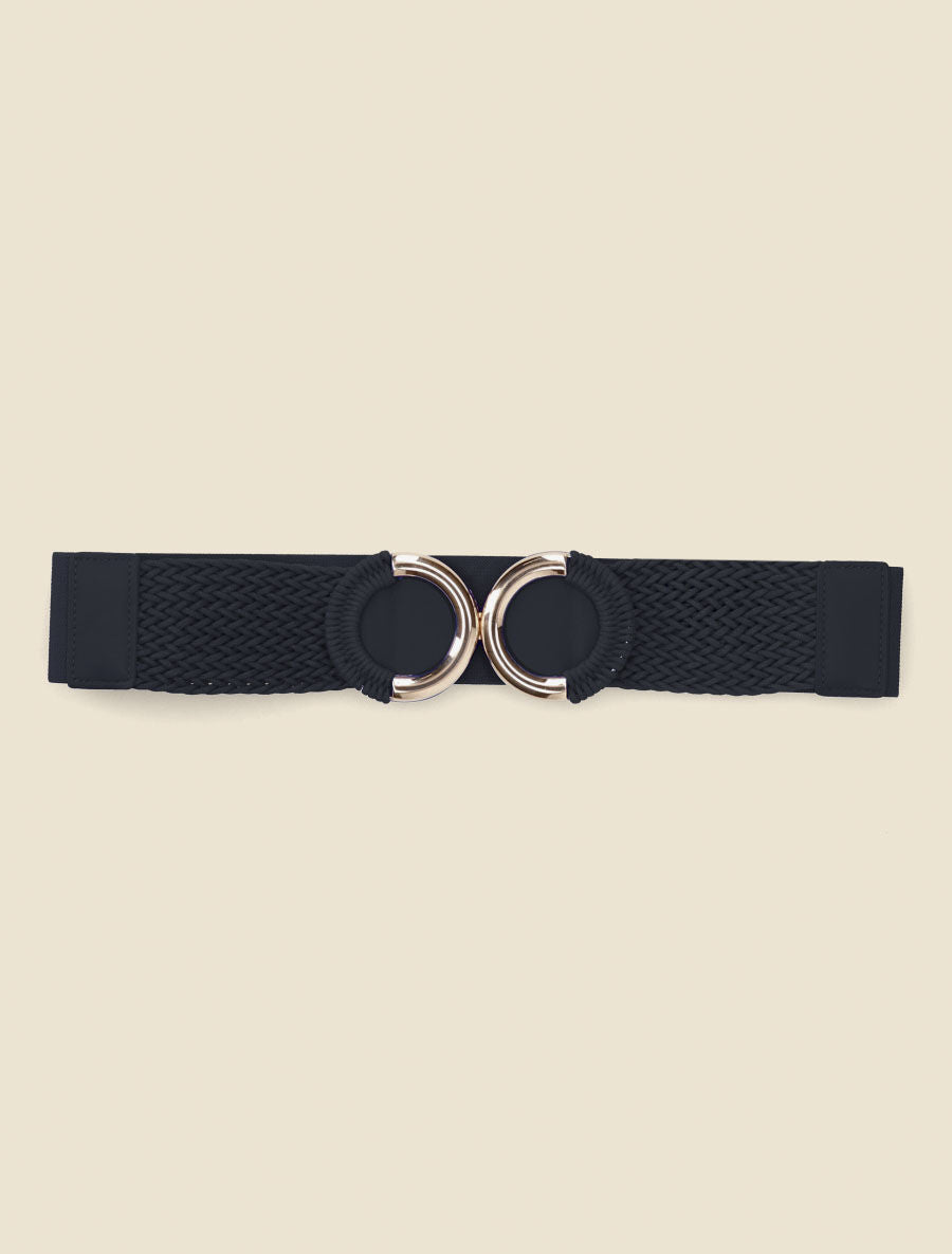 Ceinture macramé à double boucles - Noir - 2