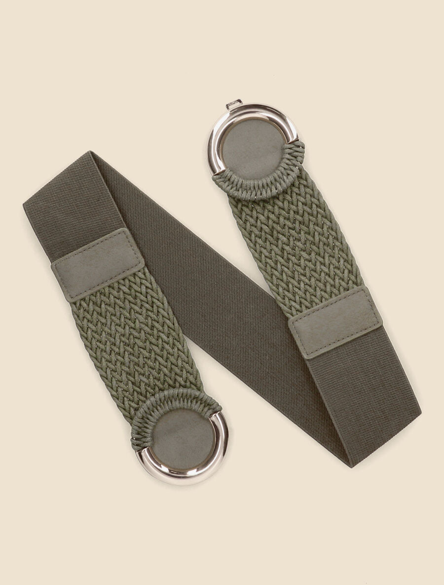 Ceinture macramé à double boucles - Kaki - 3